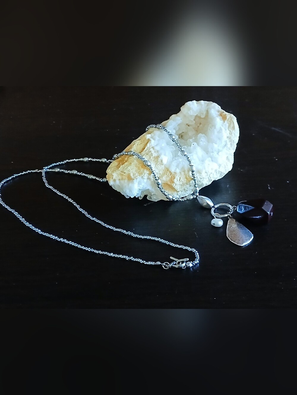 retired SILPADA sterling silver beaded triple charm necklace